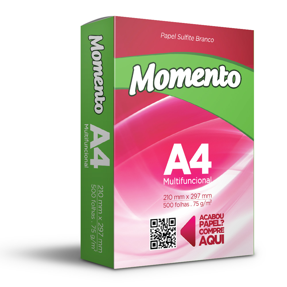 Papel Sulfite A4 Branco 210x297mm 75g Pt 500 Fl Momento Gimba 0305