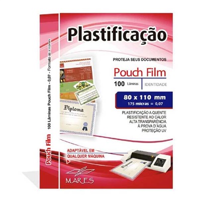 Plástico para Plastificação Mares 0,07 RG 80x110mm PCT C/100 UN