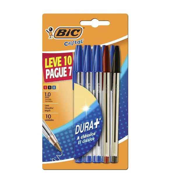 Caneta Esferográfica Cristal Leve 10 Pague 7 UN Bic