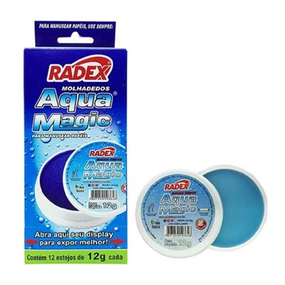 Umedecedor de Dedo Radex em Pasta Aqua Magic 12g Azul 1 UN