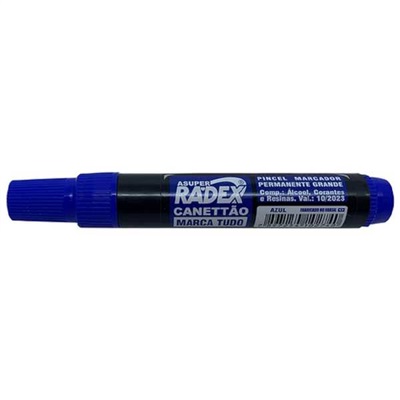 Pincel Marcador Radex Permanente Ponta Chanfrada Azul 1 UN
