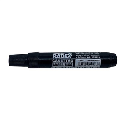 Pincel Marcador Radex Permanente Ponta Chanfrada Preto 1 UN