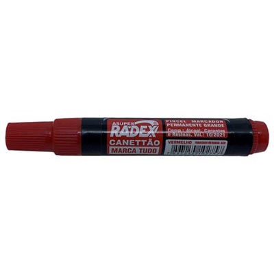 Pincel Marcador Radex Permanente Vermelho 1 UN