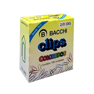 Clips Nº2/0 Bacchi Colorido CX C/100 UN