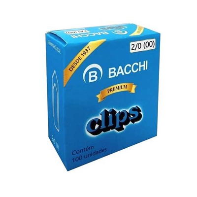 Clips Galvanizado Bacchi Nº2/0 CX C/100 UN