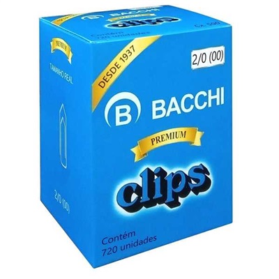 Clips Galvanizado Bacchi Nº2/0 CX C/720 UN