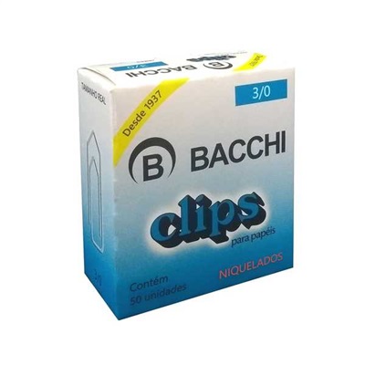 Clips Niquelado Bacchi Nº3/0 CX C/50 UN