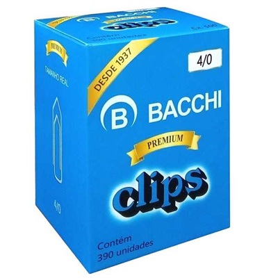 Clips Galvanizado Bacchi Nº4/0 CX C/390 UN