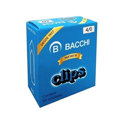Clips Galvanizado Bacchi Nº4/0 CX C/50 UN