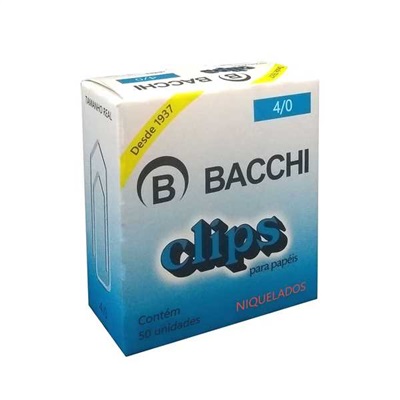 Clips Niquelado Bacchi Nº4/0 CX C/50 UN