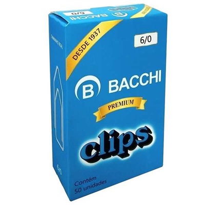 Clips Galvanizado Bacchi Nº6/0 CX C/50 UN