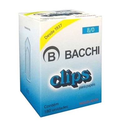 Clips Niquelado Bacchi Nº8/0 CX C/180 UN