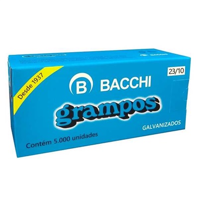 Grampo Galvanizado Bacchi Enak 10 23/10 Caixa com 5000 UN