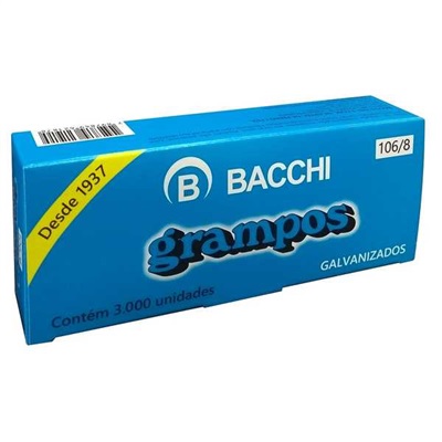 Grampo Galvanizado Bacchi 106/8 Caixa 3000 UN
