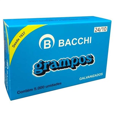 Grampo Galvanizado 24/10 Caixa 5000 UN Bacchi