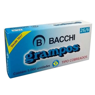 Grampo Cobreado Bacchi 26/6 Caixa 5000 UN