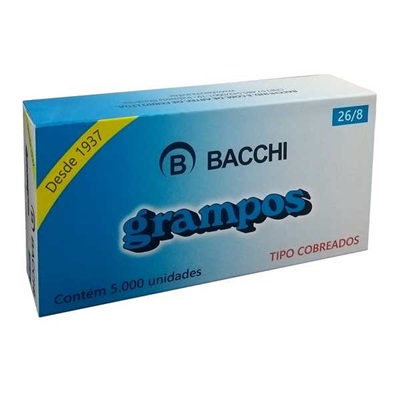 Grampo Cobreado Bacchi 26/8 Caixa 5000 UN