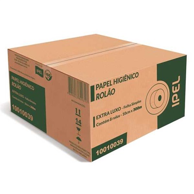 Papel Higiênico Ipel Folha Simples 300m Celulose CX C/8 RL