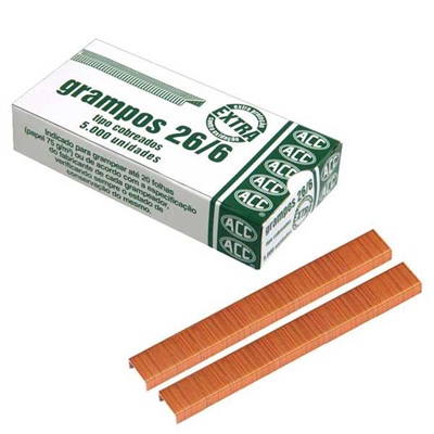 Grampo Cobreado ACC 26/6 Caixa 5000 UN