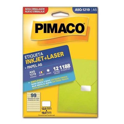 Etiqueta Adesiva Pimaco InkJet e Laser A5 12x19mm A5Q-1219 Branco C/1188 UN