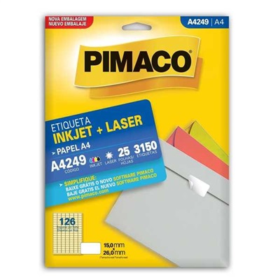 Etiqueta Adesiva Pimaco Ref A4249 InkJet e Laser A4 15x26mm Branco 3150 UN