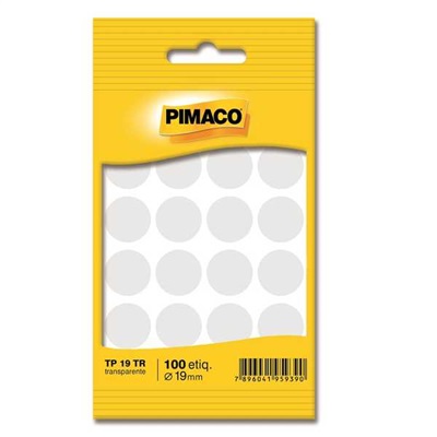 Etiqueta Adesiva Pimaco Redonda 19mm Cristal PCT C/100 UN