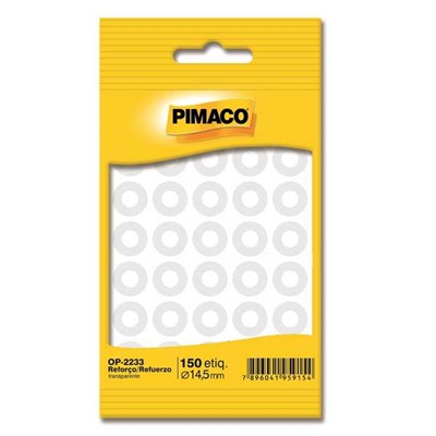 Reforço Autoadesivo Pimaco Ref OP2233 14,5mm Transparente PCT C/150 UN