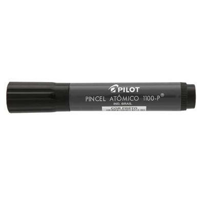 Pincel Marcador Pilot Permanente Atômico Ponta Chanfrada Preto Recarregável 1100-P 1 UN