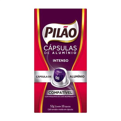 Cápsula de Café Lungo 08 5,2g CX 10 UN Pilão
