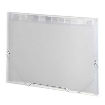 Pasta Sanfonada Plascony Oficio com 12 Divisórias PP 380x280mm Cristal 1 UN