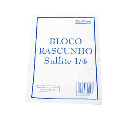 Bloco Sulfite San Remo para Rascunho S/ Pauta 14x21cm 50 FL 1 UN