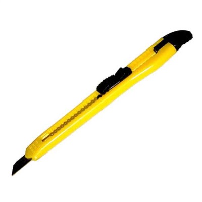 Estilete Seller Estreito Plástico 9mm Preto e Amarelo 1 UN