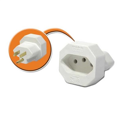 Adaptador de Tomada Tripolar Novo para Antigo Branco 4317 1 UN Force Line