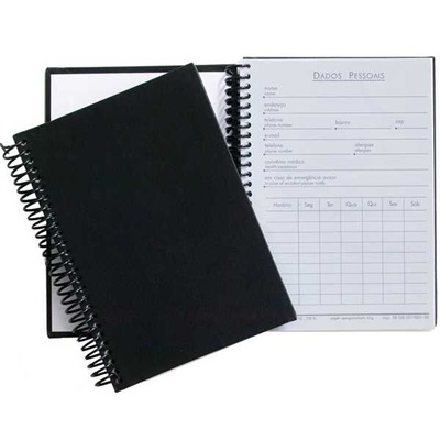Caderno 1/4 Atual Espiral Capa Dura 178X241mm Preto 100 FL 1 UN
