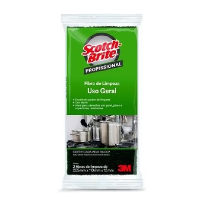 Fibra para Limpeza Leve Uso Geral Verde PT 2 UN Scotch Brite