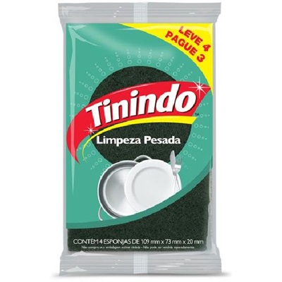 Esponja Multiuso 3M Dupla Face Tinindo PCT C/4 UN