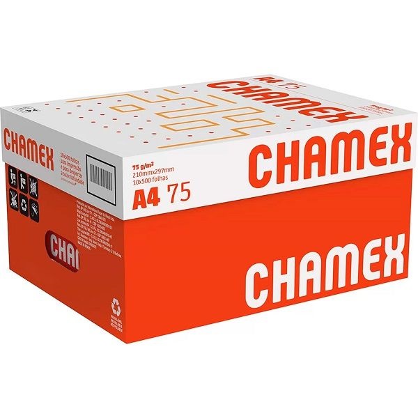 Papel Chamex A4 Sulfite Branco 210x297mm 75g CX 5000 FL