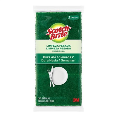 Esponja Multiuso 3M Dupla Face Scotch Brite PCT C/3 UN