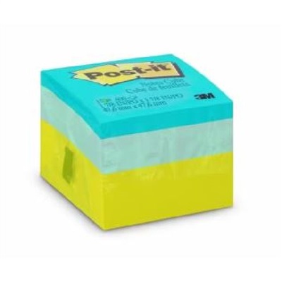 Bloco de Notas Adesivo  Post-it Cubo Verde 47,6x47,6mm 3 Cores 400 FL 1 UN