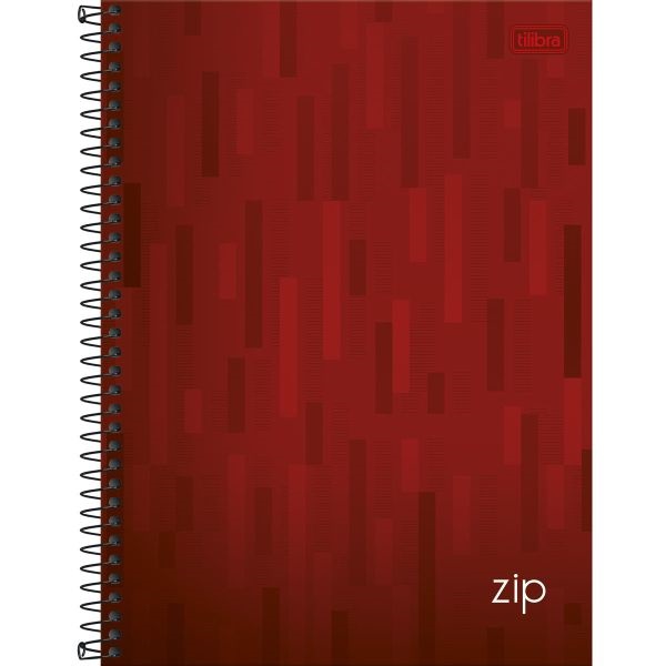 Caderno Universitário Capa Dura 96 FL Zip Vermelho 1 UN Tilibra