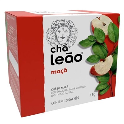 Chá Leão de Maçã Sachês Envelopados 16g CX 10 UN