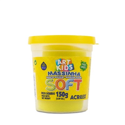 Massa de Modelar Soft Amarela 150g 1 UN Acrilex
