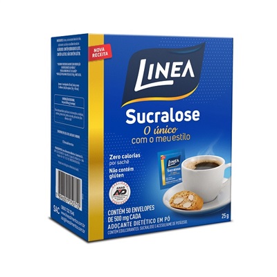 Adoçante em Pó Sucralose Sachês de 0,5g CX 50 UN Linea