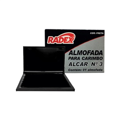 Almofada para Carimbo Radex n°3 6,6 X 10,8cm Preta 1 UN