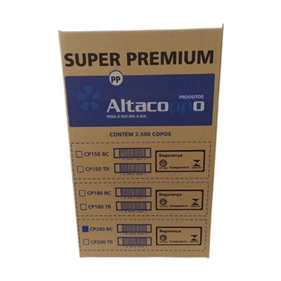 Copo Plástico Altacoppo 200ml Branco CX C/2500 UN