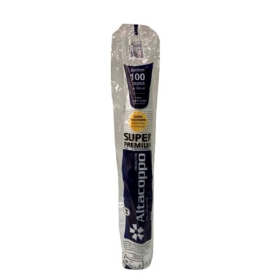 Copo Plástico Altacoppo 300ml Branco PCT C/100 UN