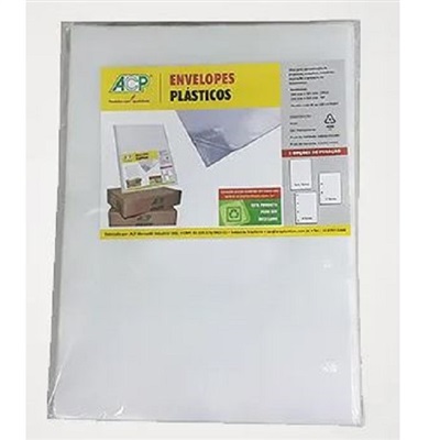 Envelope Plástico ACP A4 230x310mm Sem Furos Espessura 0,12 1 UN