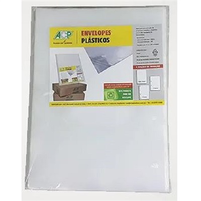 Envelope Plástico ACP Ofício 240x325mm 2 Furos Espessura 0,06 1 UN