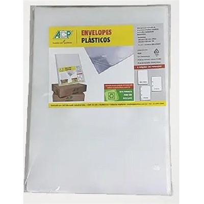 Envelope Plástico ACP Ofício 240x325mm Sem Furos Espessura 0,20 1 UN