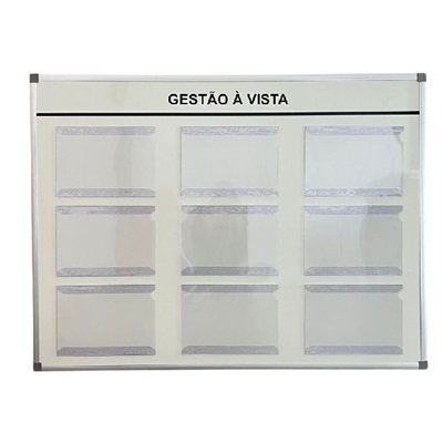 Quadro Gestão a Vista Board Net 9 Expositores A4 90x120cm 1 UN